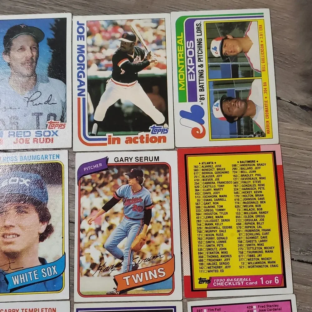 Vintage Topps Baseball Card Lot (14 Cards) 1979 1980 Joe Morgan In Action Rudi